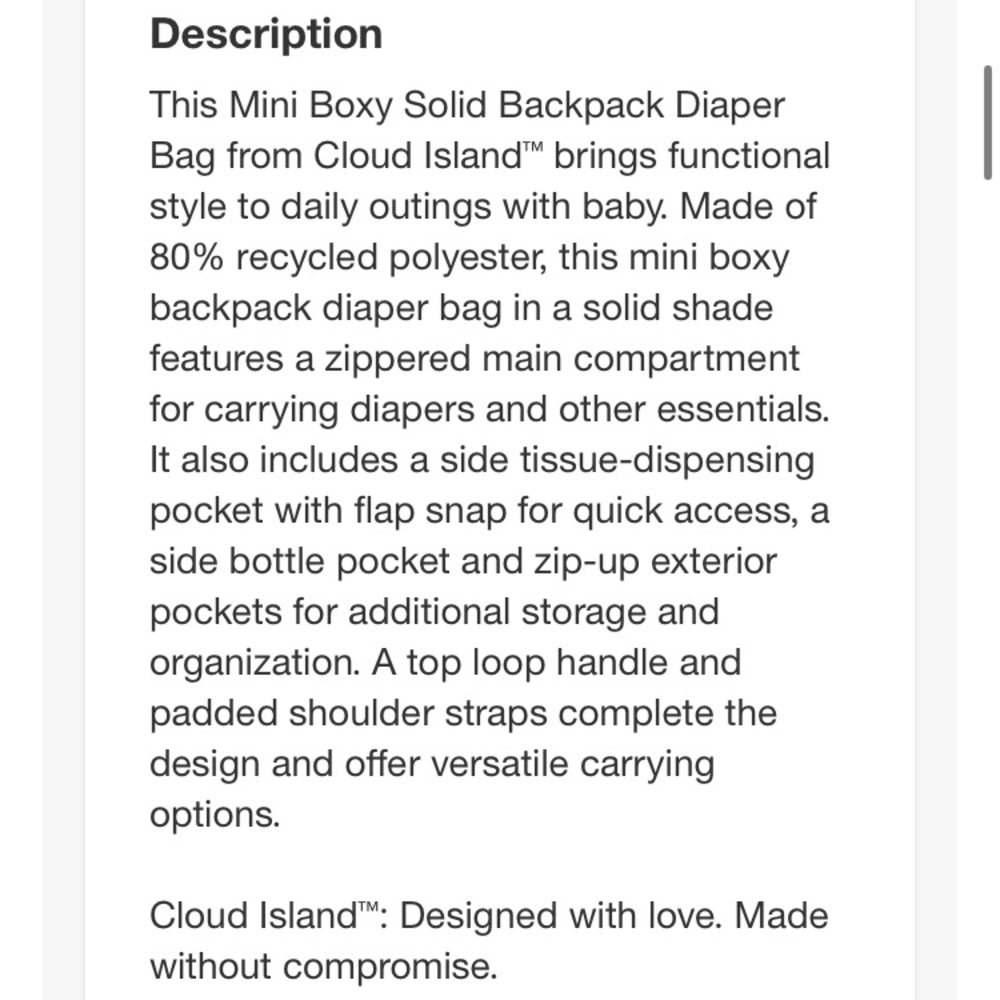 Mini boxy diaper bag - NWT tan color - Picture 4 of 7